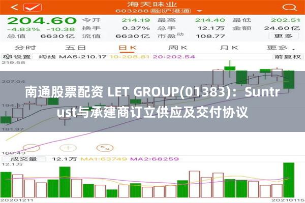 南通股票配资 LET GROUP(01383)：Suntrust与承建商订立供应及交付协议