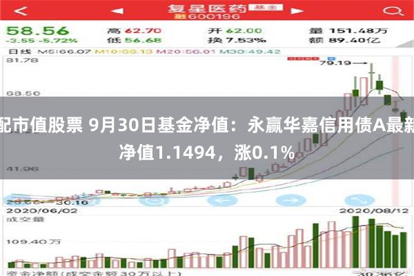 配市值股票 9月30日基金净值：永赢华嘉信用债A最新净值1.1494，涨0.1%